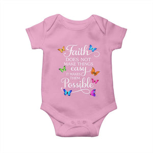 Christian Jesus Baby Onesie Butterfly Art Bible Verse Printed Faith Blessed Inspirational Girl TS10 Light Pink Print Your Wear