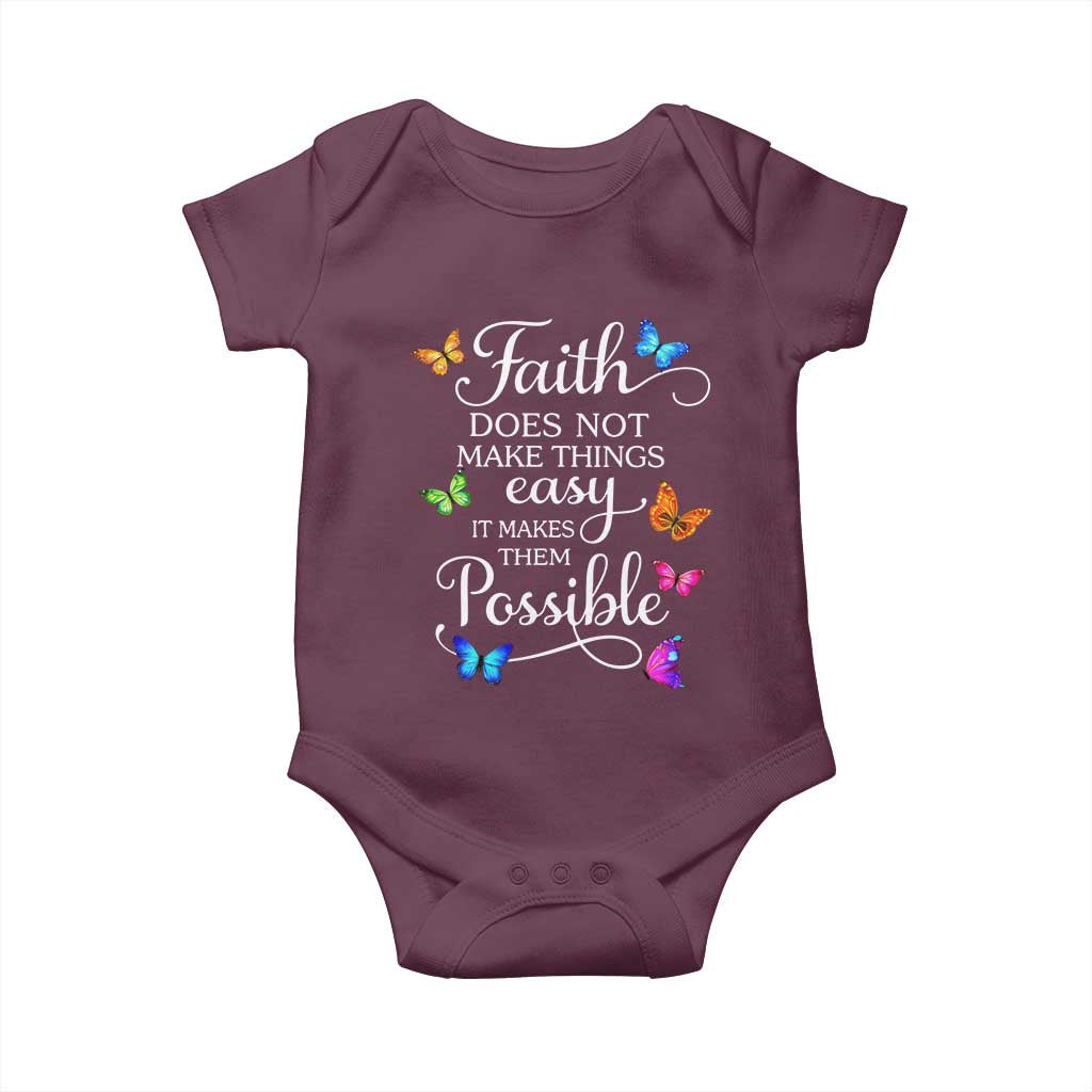 Christian Jesus Baby Onesie Butterfly Art Bible Verse Printed Faith Blessed Inspirational Girl TS10 Maroon Print Your Wear