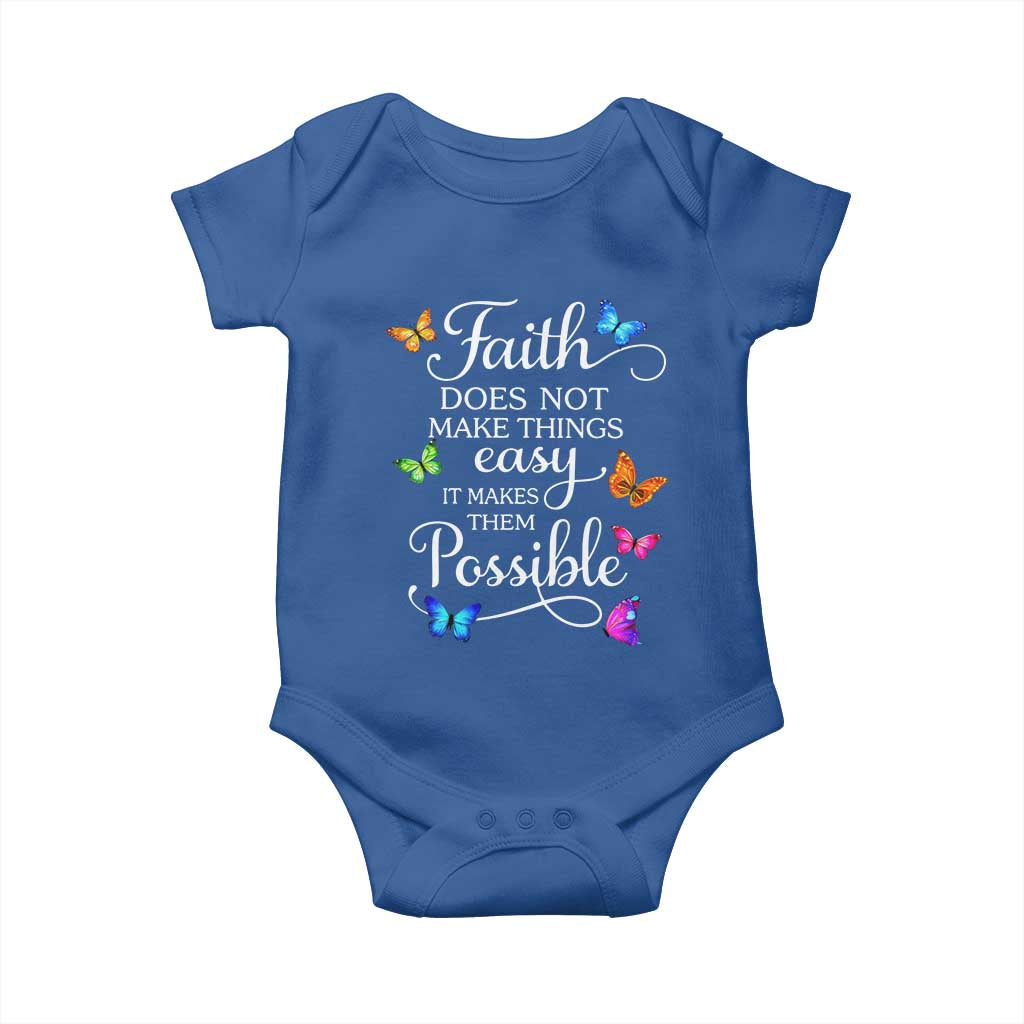 Christian Jesus Baby Onesie Butterfly Art Bible Verse Printed Faith Blessed Inspirational Girl TS10 Royal Blue Print Your Wear