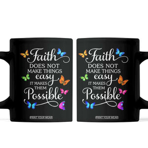 Christian Jesus Coffee Mug Butterfly Art Bible Verse Printed Faith Blessed Inspirational Girl TS10 Black Print Your Wear