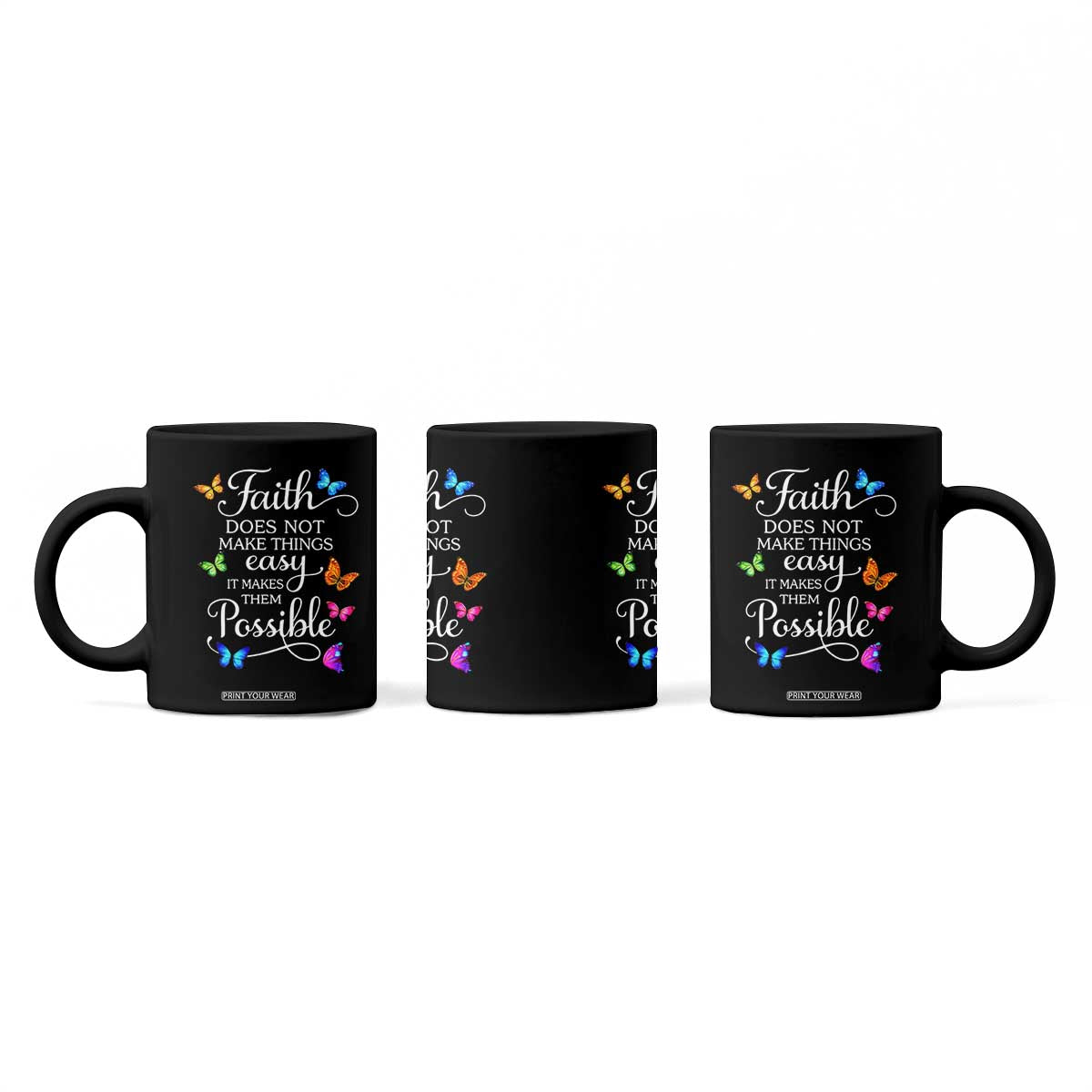 Christian Jesus Coffee Mug Butterfly Art Bible Verse Printed Faith Blessed Inspirational Girl TS10 Print Your Wear