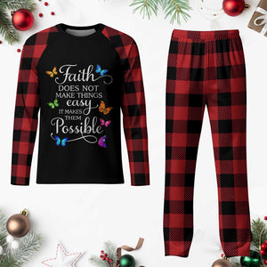 Christian Jesus Plaid Pajama Set Butterfly Art Bible Verse Printed Faith Blessed Inspirational Girl TS10 Buffalo Plaid Print Your Wear