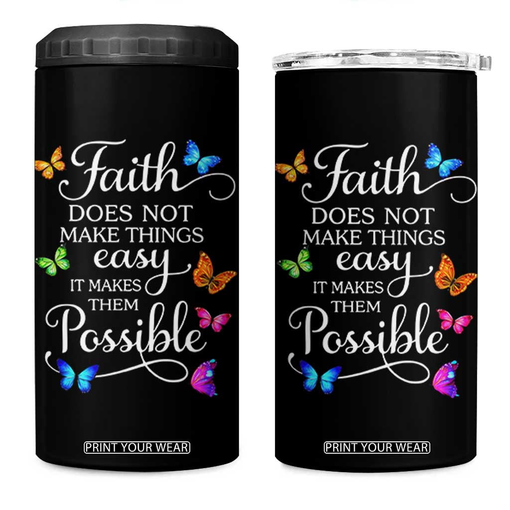 Christian Jesus 4 in 1 Can Cooler Tumbler Butterfly Art Bible Verse Printed Faith Blessed Inspirational Girl TS10 One Size: 16 oz Black Print Your Wear
