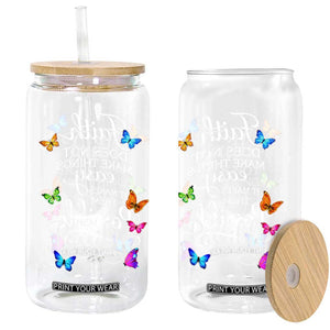 Christian Jesus Glass Can Butterfly Art Bible Verse Printed Faith Blessed Inspirational Girl TS10 Print Your Wear