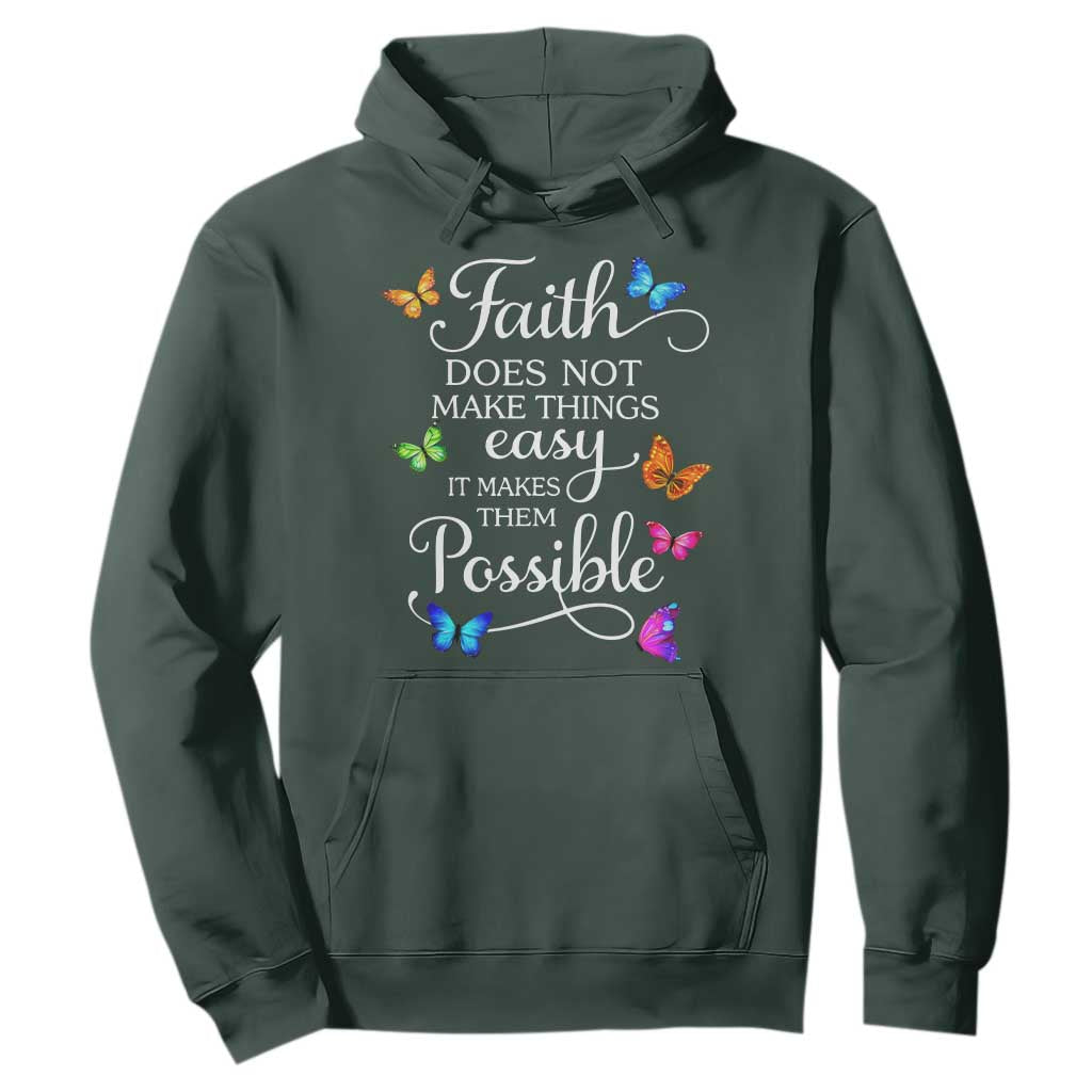 Christian Jesus Hoodie Butterfly Art Bible Verse Printed Faith Blessed Inspirational Girl TS10 Dark Forest Green Print Your Wear
