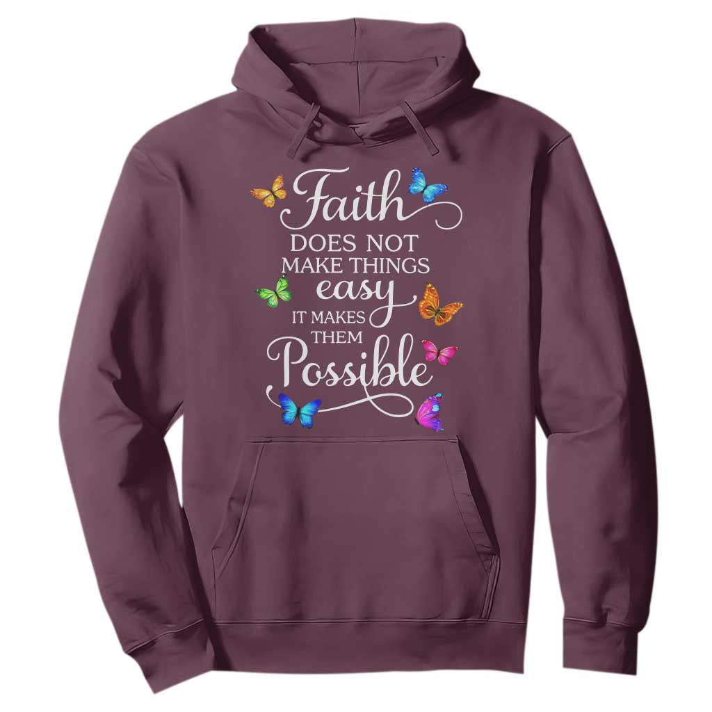 Christian Jesus Hoodie Butterfly Art Bible Verse Printed Faith Blessed Inspirational Girl TS10 Maroon Print Your Wear