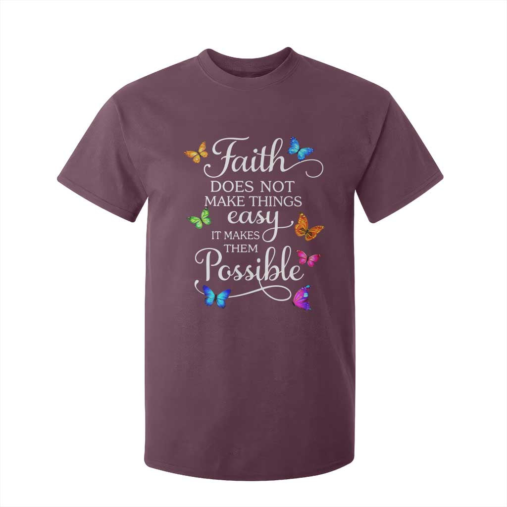 Christian Jesus T Shirt For Kid Butterfly Art Bible Verse Printed Faith Blessed Inspirational Girl TS10 Maroon Print Your Wear