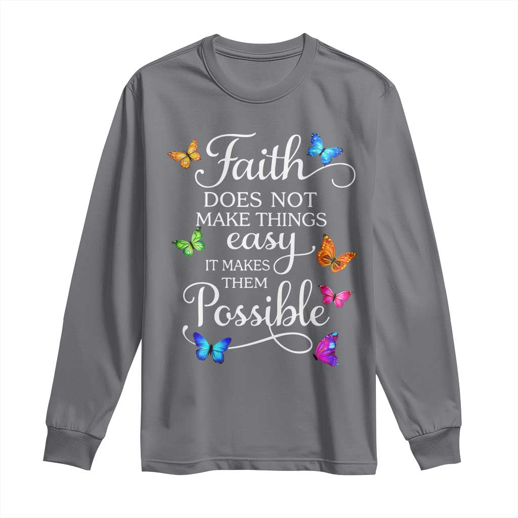 Christian Jesus Long Sleeve Shirt Butterfly Art Bible Verse Printed Faith Blessed Inspirational Girl TS10 Charcoal Print Your Wear