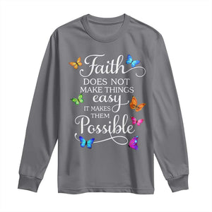 Christian Jesus Long Sleeve Shirt Butterfly Art Bible Verse Printed Faith Blessed Inspirational Girl TS10 Charcoal Print Your Wear