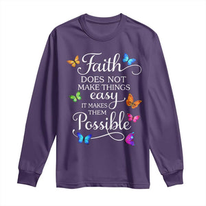 Christian Jesus Long Sleeve Shirt Butterfly Art Bible Verse Printed Faith Blessed Inspirational Girl TS10 Purple Print Your Wear