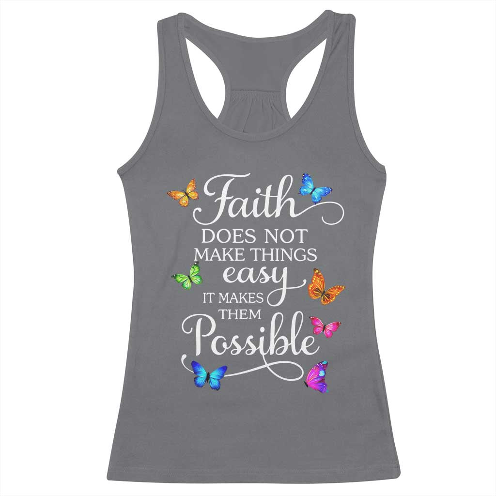 Christian Jesus Racerback Tank Top Butterfly Art Bible Verse Printed Faith Blessed Inspirational Girl TS10 Charcoal Print Your Wear