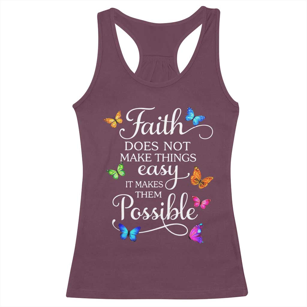 Christian Jesus Racerback Tank Top Butterfly Art Bible Verse Printed Faith Blessed Inspirational Girl TS10 Maroon Print Your Wear