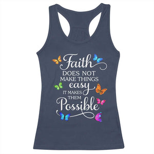 Christian Jesus Racerback Tank Top Butterfly Art Bible Verse Printed Faith Blessed Inspirational Girl TS10 Navy Print Your Wear