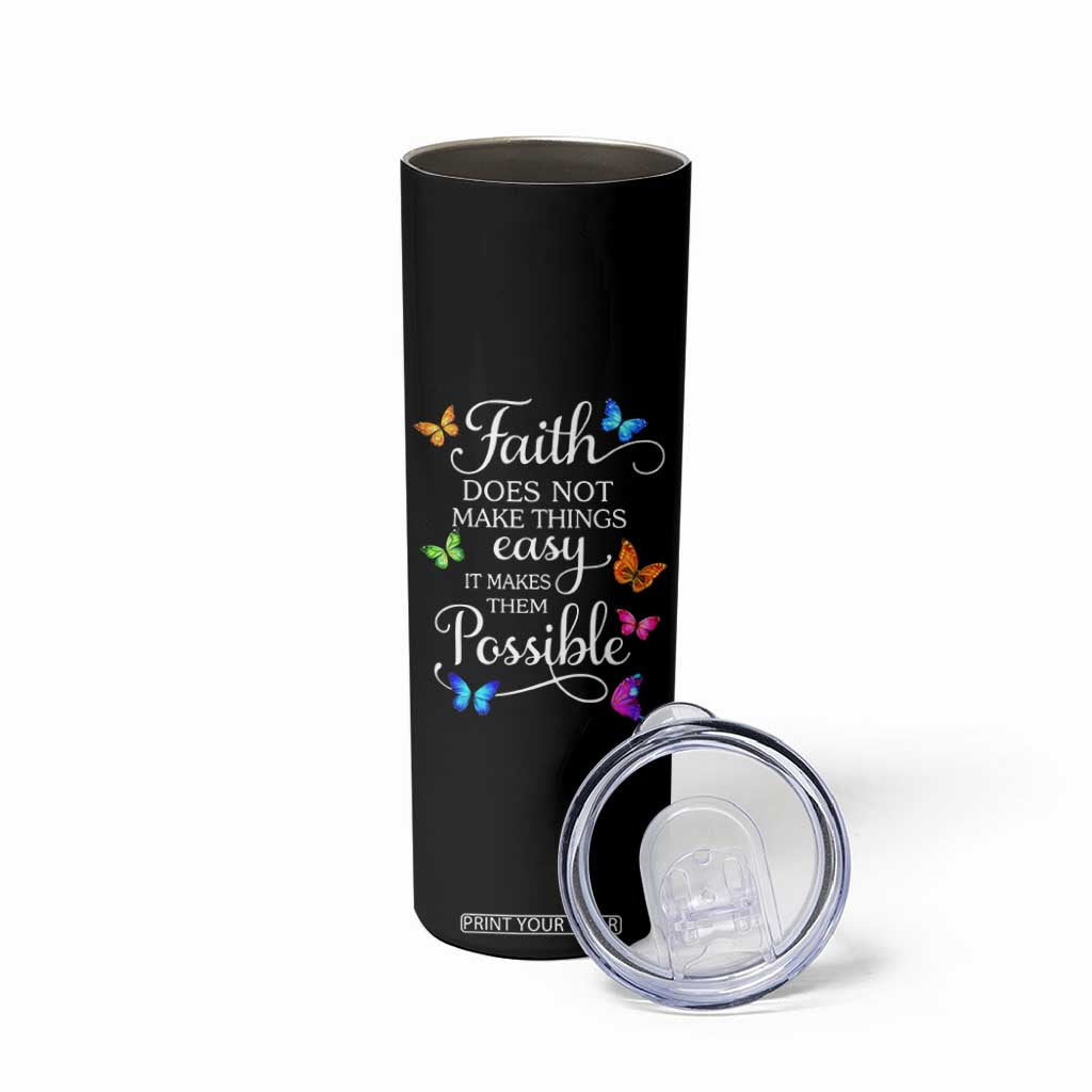 Christian Jesus Skinny Tumbler Butterfly Art Bible Verse Printed Faith Blessed Inspirational Girl TS10 Print Your Wear