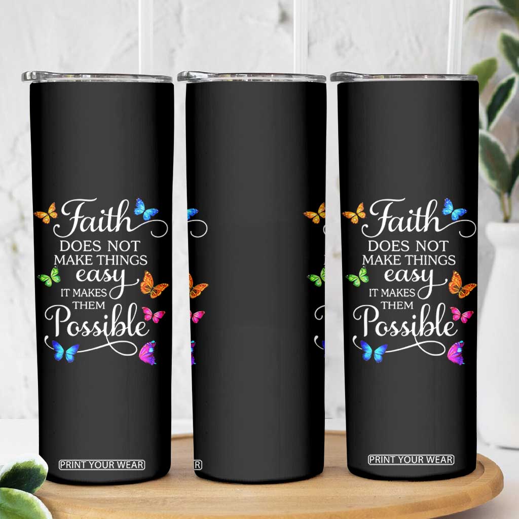 Christian Jesus Skinny Tumbler Butterfly Art Bible Verse Printed Faith Blessed Inspirational Girl TS10 Print Your Wear