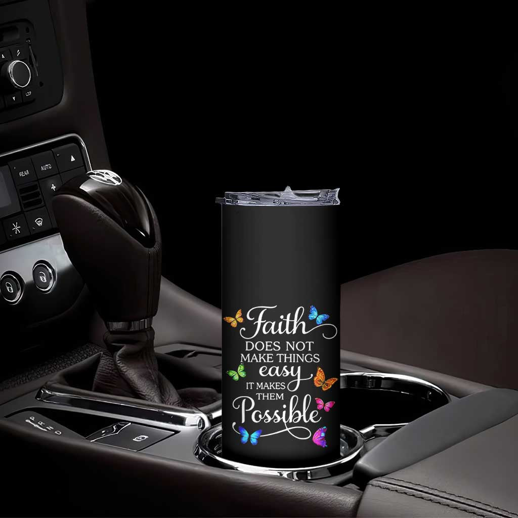 Christian Jesus Skinny Tumbler Butterfly Art Bible Verse Printed Faith Blessed Inspirational Girl TS10 Print Your Wear