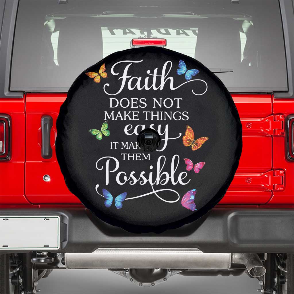 Christian Jesus Spare Tire Cover Butterfly Art Bible Verse Printed Faith Blessed Inspirational Girl TS10 Black Print Your Wear