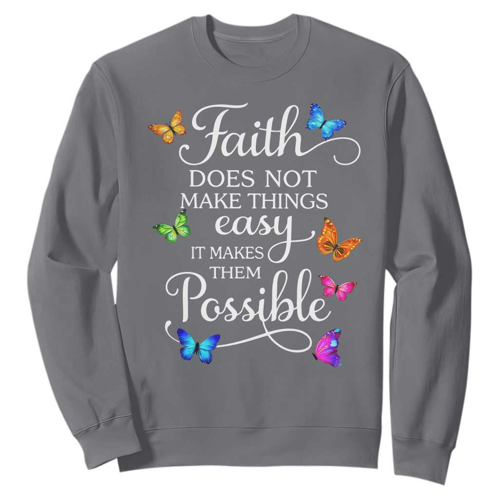 Christian Jesus Sweatshirt Butterfly Art Bible Verse Printed Faith Blessed Inspirational Girl TS10 Charcoal Print Your Wear