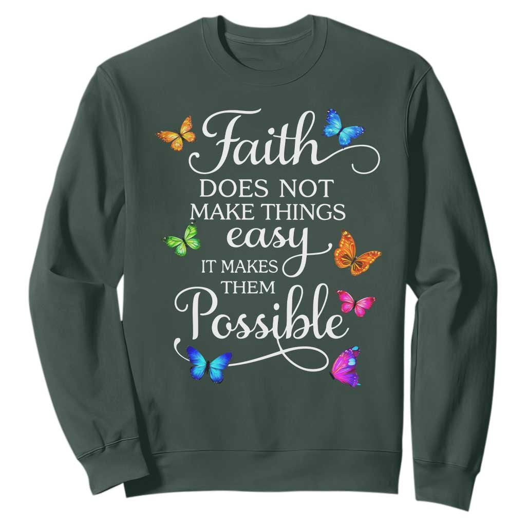 Christian Jesus Sweatshirt Butterfly Art Bible Verse Printed Faith Blessed Inspirational Girl TS10 Dark Forest Green Print Your Wear
