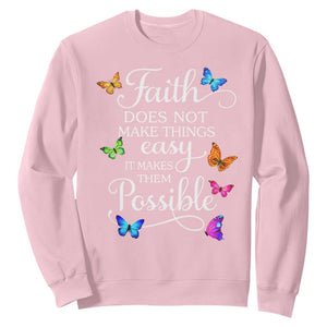 Christian Jesus Sweatshirt Butterfly Art Bible Verse Printed Faith Blessed Inspirational Girl TS10 Light Pink Print Your Wear