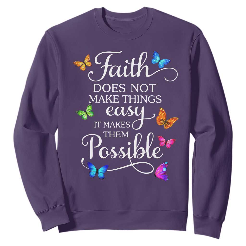 Christian Jesus Sweatshirt Butterfly Art Bible Verse Printed Faith Blessed Inspirational Girl TS10 Purple Print Your Wear