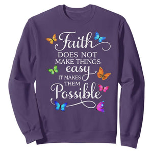 Christian Jesus Sweatshirt Butterfly Art Bible Verse Printed Faith Blessed Inspirational Girl TS10 Purple Print Your Wear