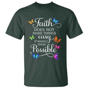 Christian Jesus T Shirt Butterfly Art Bible Verse Printed Faith Blessed Inspirational Girl TS10 Dark Forest Green Print Your Wear