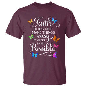 Christian Jesus T Shirt Butterfly Art Bible Verse Printed Faith Blessed Inspirational Girl TS10 Maroon Print Your Wear