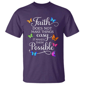 Christian Jesus T Shirt Butterfly Art Bible Verse Printed Faith Blessed Inspirational Girl TS10 Purple Print Your Wear