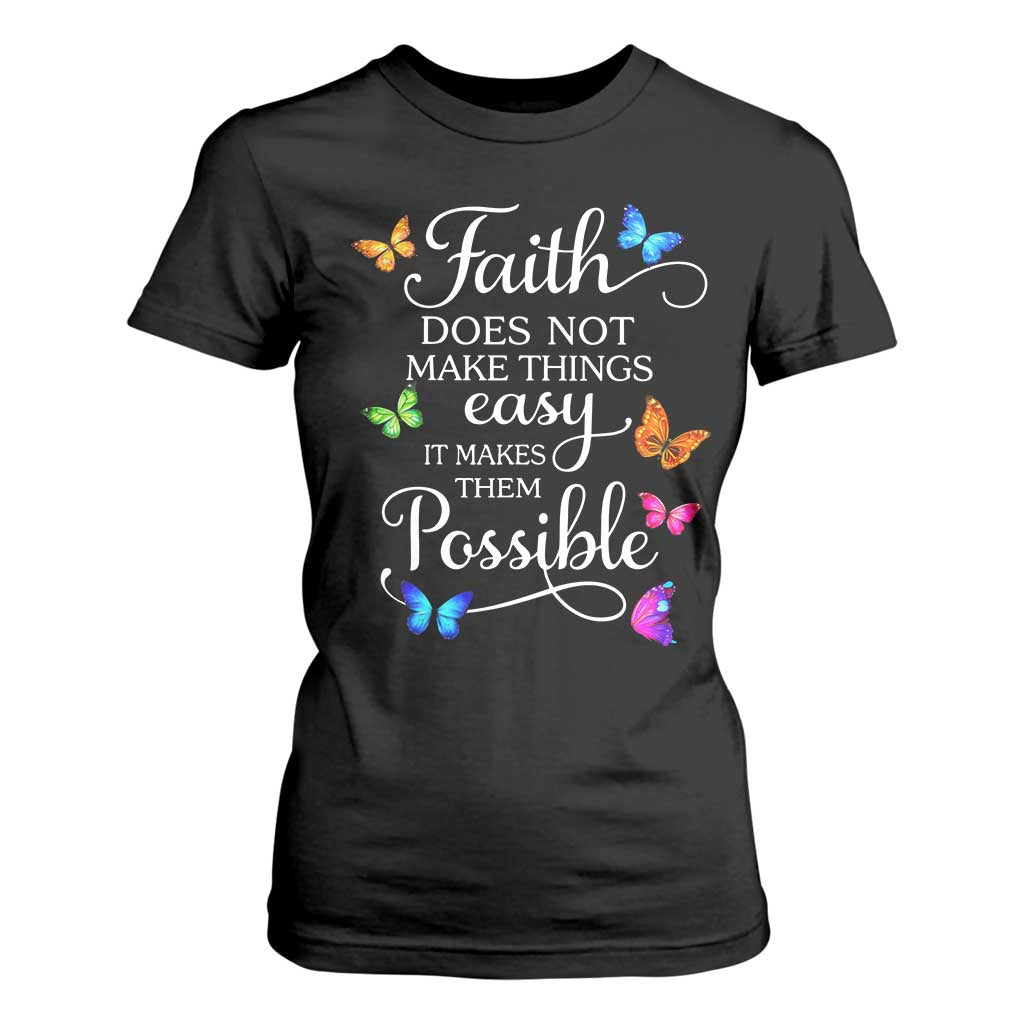 Christian Jesus T Shirt For Women Butterfly Art Bible Verse Printed Faith Blessed Inspirational Girl TS10 Black Print Your Wear