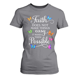 Christian Jesus T Shirt For Women Butterfly Art Bible Verse Printed Faith Blessed Inspirational Girl TS10 Charcoal Print Your Wear