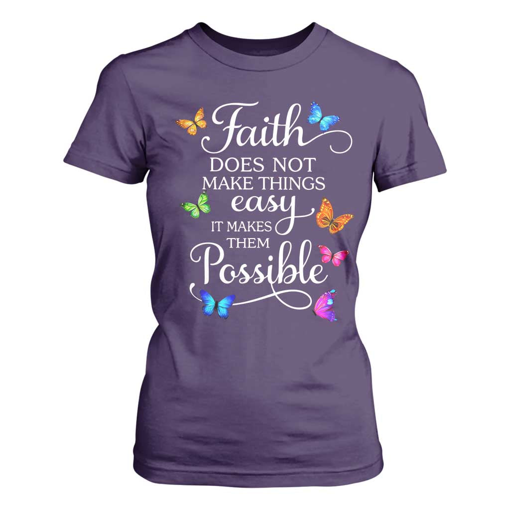 Christian Jesus T Shirt For Women Butterfly Art Bible Verse Printed Faith Blessed Inspirational Girl TS10 Purple Print Your Wear