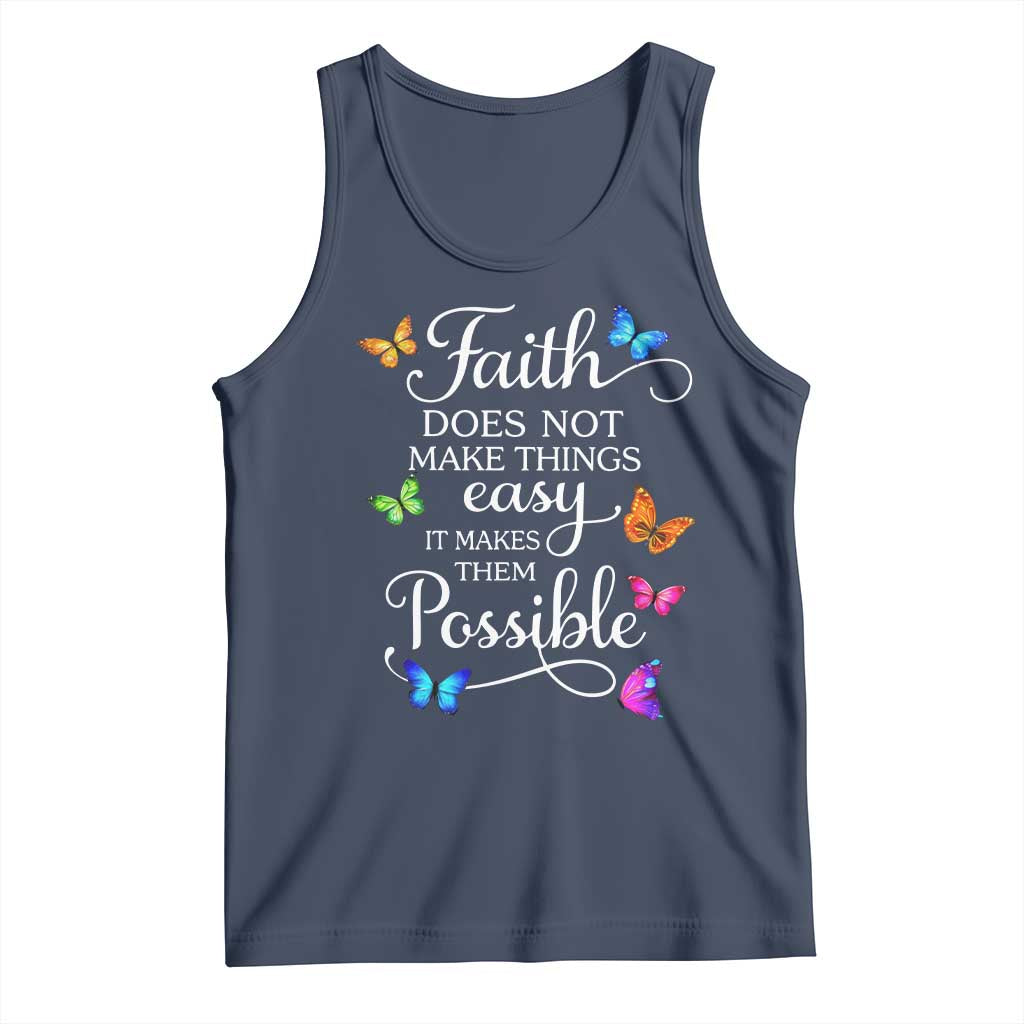 Christian Jesus Tank Top Butterfly Art Bible Verse Printed Faith Blessed Inspirational Girl TS10 Navy Print Your Wear