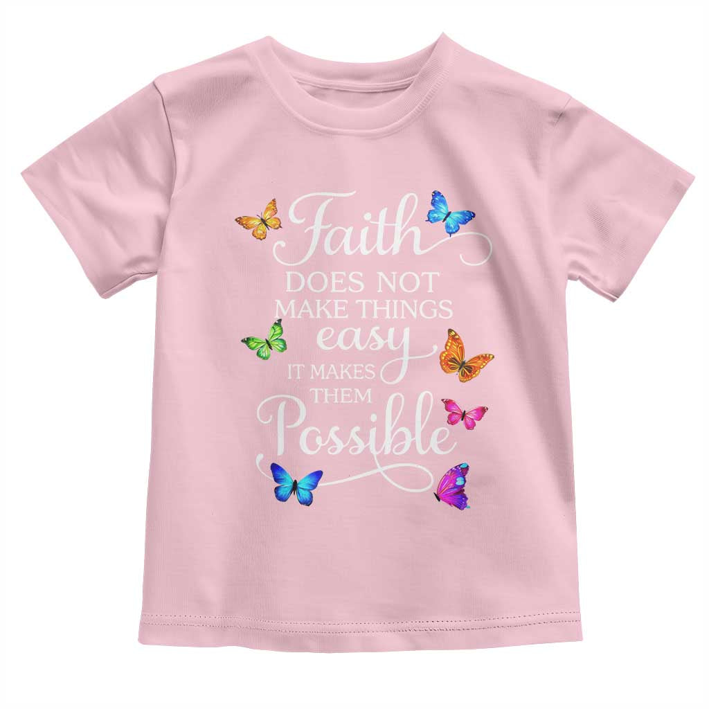 Christian Jesus Toddler T Shirt Butterfly Art Bible Verse Printed Faith Blessed Inspirational Girl TS10 Light Pink Print Your Wear