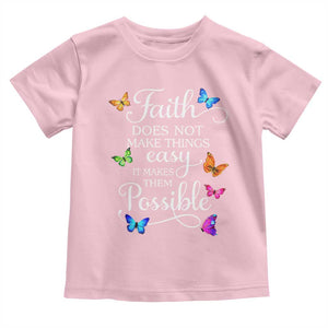 Christian Jesus Toddler T Shirt Butterfly Art Bible Verse Printed Faith Blessed Inspirational Girl TS10 Light Pink Print Your Wear