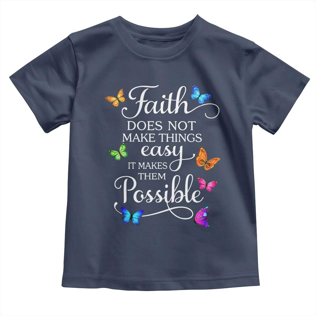 Christian Jesus Toddler T Shirt Butterfly Art Bible Verse Printed Faith Blessed Inspirational Girl TS10 Navy Print Your Wear