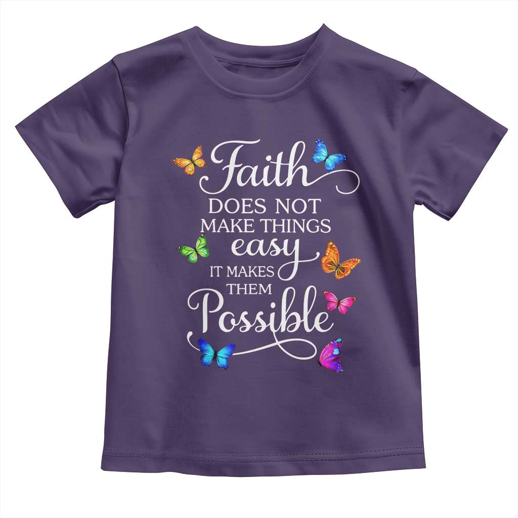 Christian Jesus Toddler T Shirt Butterfly Art Bible Verse Printed Faith Blessed Inspirational Girl TS10 Purple Print Your Wear