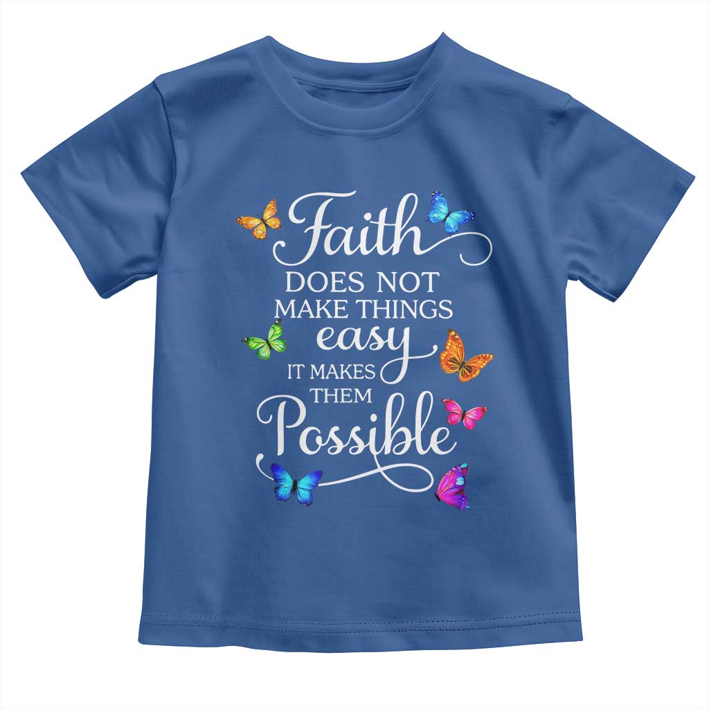 Christian Jesus Toddler T Shirt Butterfly Art Bible Verse Printed Faith Blessed Inspirational Girl TS10 Royal Blue Print Your Wear