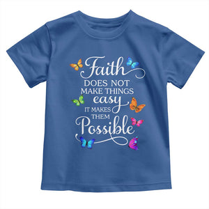 Christian Jesus Toddler T Shirt Butterfly Art Bible Verse Printed Faith Blessed Inspirational Girl TS10 Royal Blue Print Your Wear