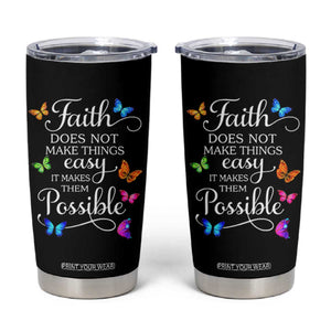 Christian Jesus Tumbler Cup Butterfly Art Bible Verse Printed Faith Blessed Inspirational Girl TS10 Black Print Your Wear