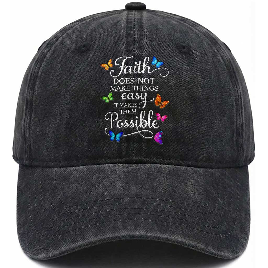Christian Jesus Washed Cotton Baseball Cap Butterfly Art Bible Verse Printed Faith Blessed Inspirational Girl TS10 Print Your Wear