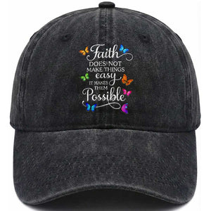 Christian Jesus Washed Cotton Baseball Cap Butterfly Art Bible Verse Printed Faith Blessed Inspirational Girl TS10 Print Your Wear