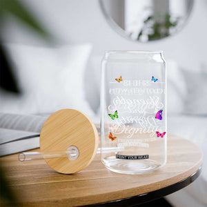 Christian Jesus Glass Can Strength Dignity Encouraging Bible Verse Proverb Butterfly Art TS10 Print Your Wear