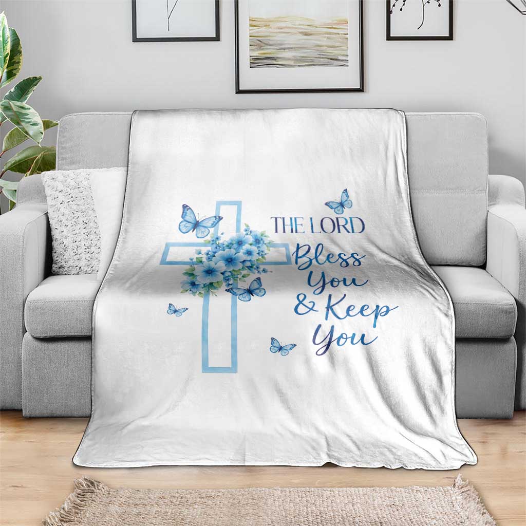 Christian Jesus Throw Blanket The Lord Bless You Encouraging Bible Verse Butterfly Art TS10 Print Your Wear