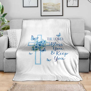 Christian Jesus Throw Blanket The Lord Bless You Encouraging Bible Verse Butterfly Art TS10 Print Your Wear