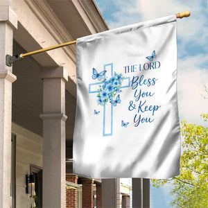 Christian Jesus Garden Flag The Lord Bless You Encouraging Bible Verse Butterfly Art TS10 Print Your Wear