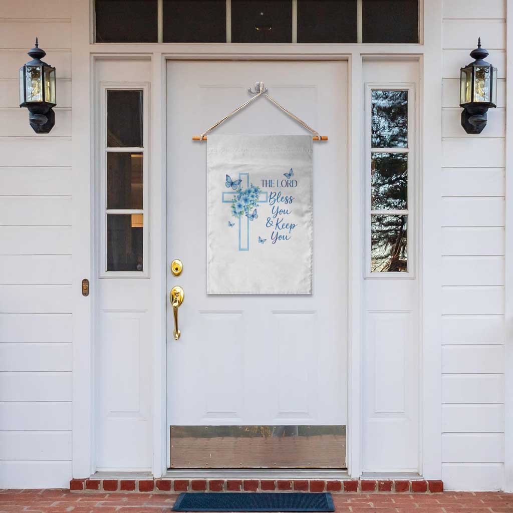 Christian Jesus Garden Flag The Lord Bless You Encouraging Bible Verse Butterfly Art TS10 Print Your Wear