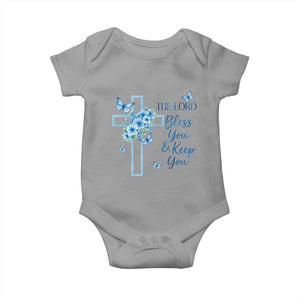 Christian Jesus Baby Onesie The Lord Bless You Encouraging Bible Verse Butterfly Art TS10 Sport Gray Print Your Wear