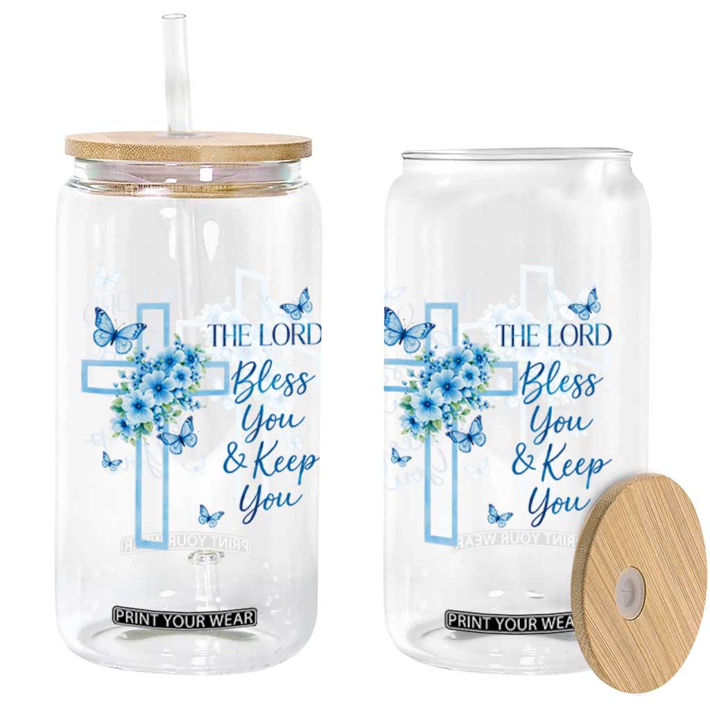 Christian Jesus Glass Can The Lord Bless You Encouraging Bible Verse Butterfly Art TS10 Print Your Wear