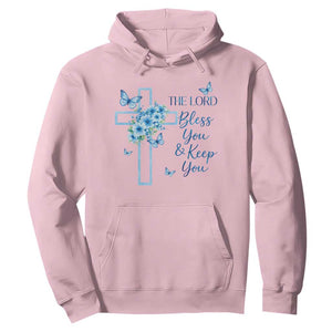 Christian Jesus Hoodie The Lord Bless You Encouraging Bible Verse Butterfly Art TS10 Light Pink Print Your Wear